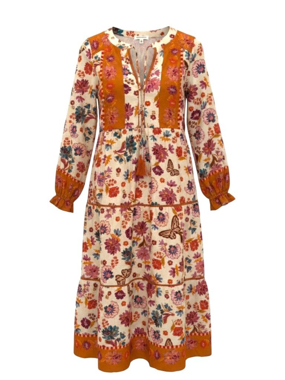 &mercFloral Border Print Dress‎